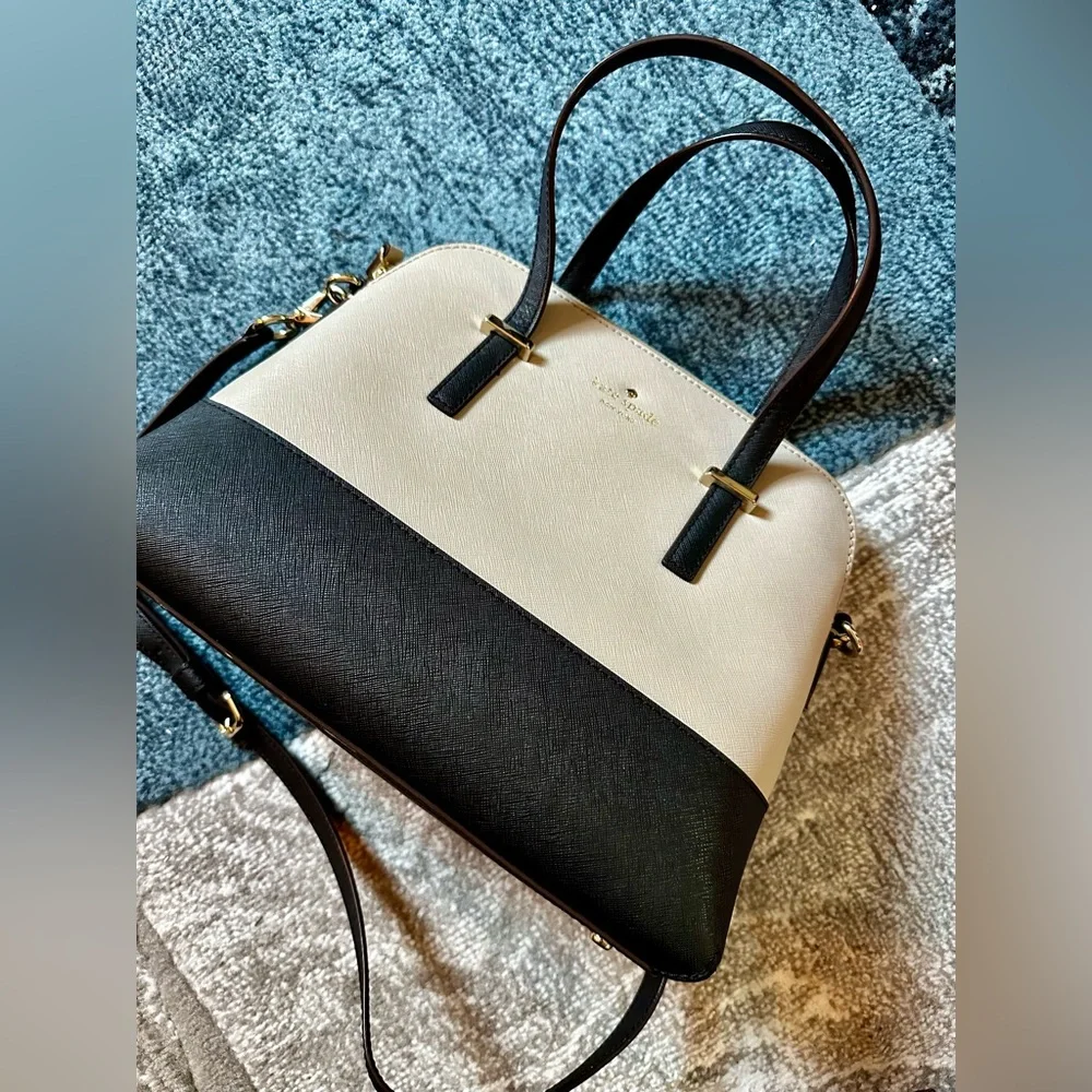 Kate Spade Cedar Street Maise Medium Beige/Black Crossbody - Picture 1 of 15